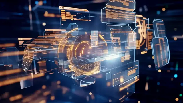 Futuristic AI Dashboard Interface with Live Data Display