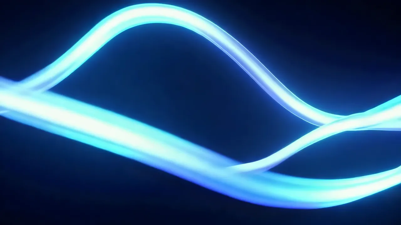 Futuristic Blue Light Trails on Dark Background