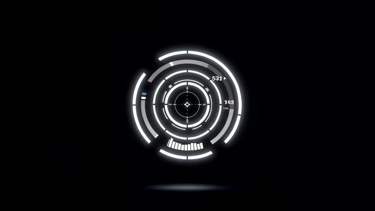 Futuristic Circular HUD Ring with Data Readout