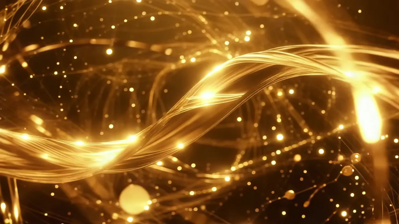 Futuristic Golden Energy Flowing Background