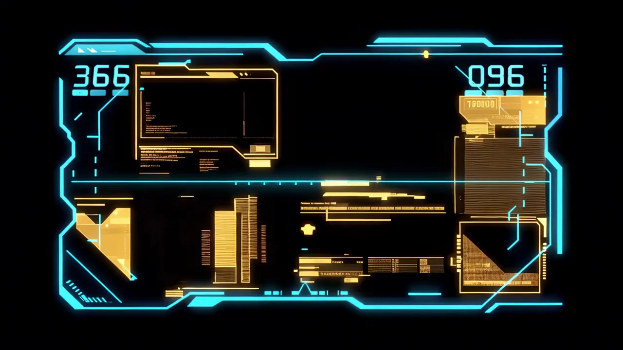 Futuristic Heads-Up Display with Altitude and Speed Readouts