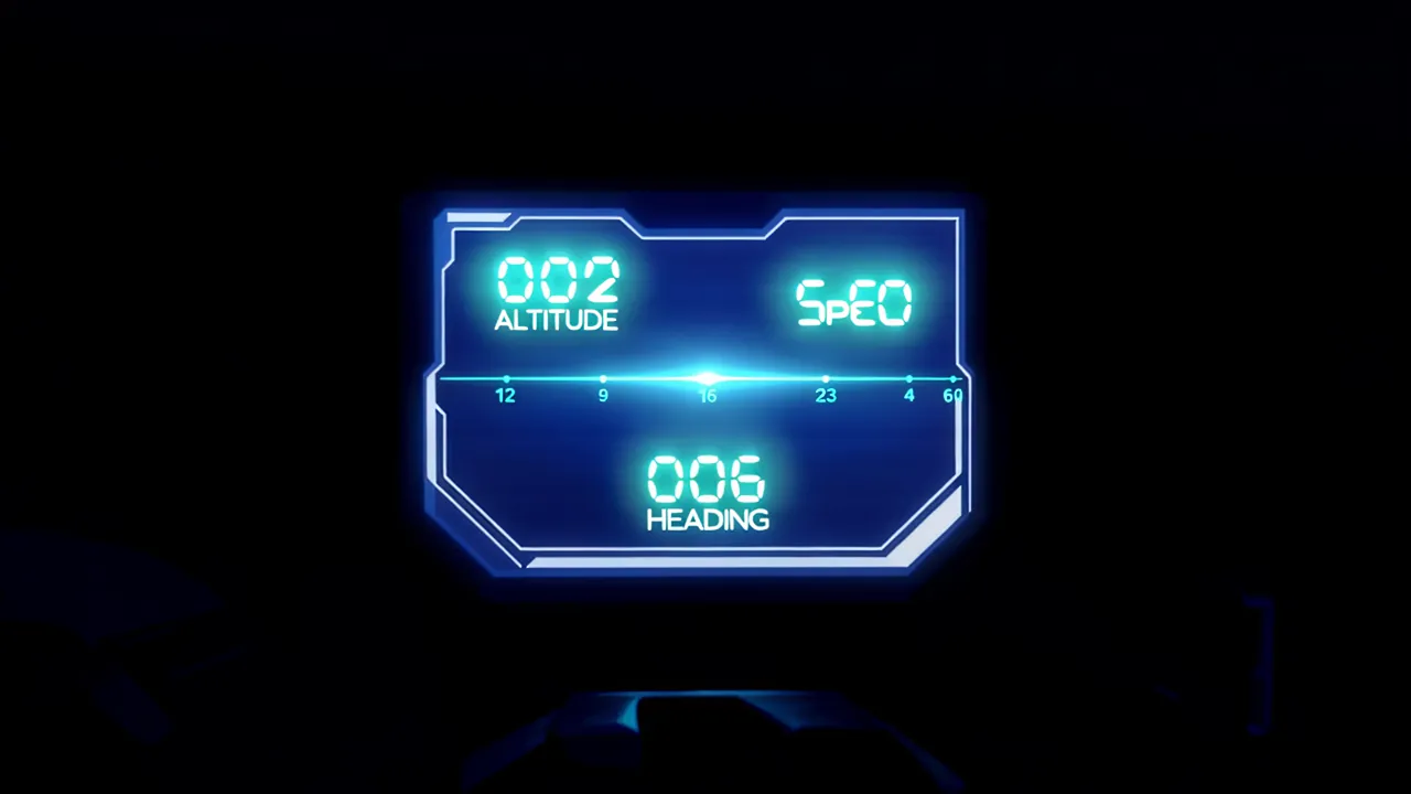 Futuristic Heads-Up Display with Flight Readouts