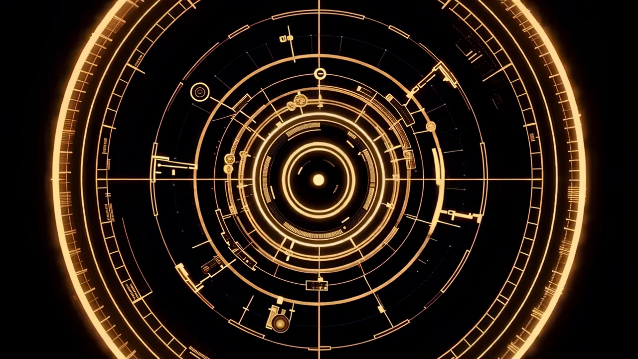 Futuristic Satellite Map Overlay with Grid Lines