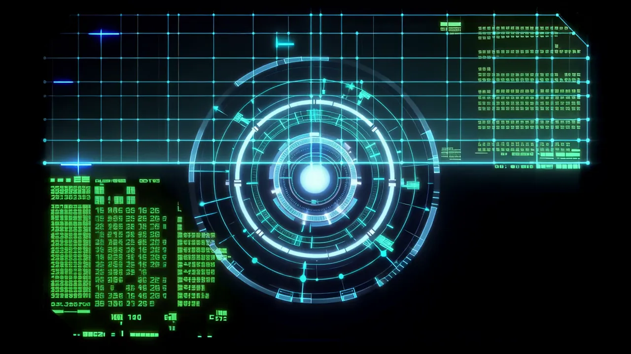 Futuristic Scanning Grid with Detection Indicators