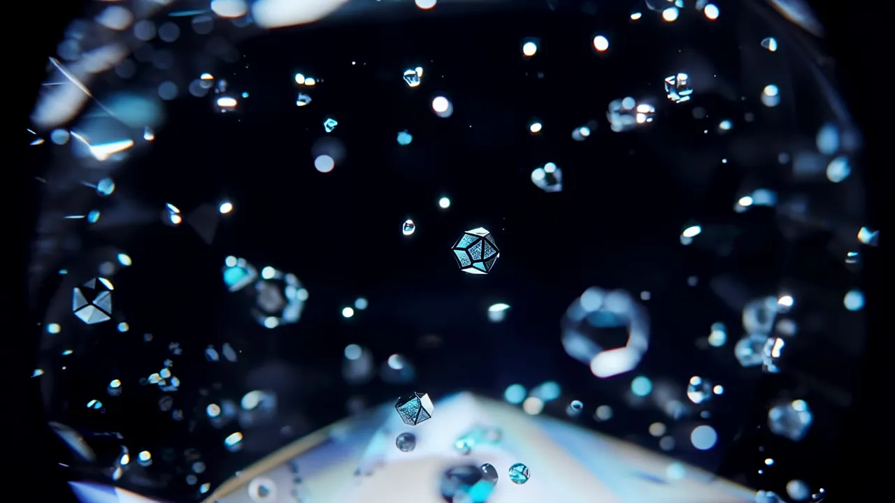 Gemological Microscope View of a Diamond Interior