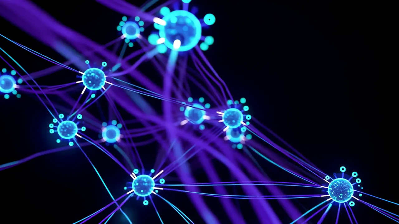 Glowing Data Network of Connected Fiber Threads