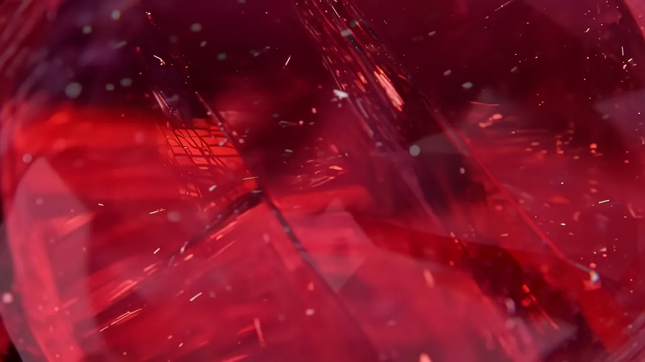 Glowing Deep Red Spinal Surface with Textured Details
