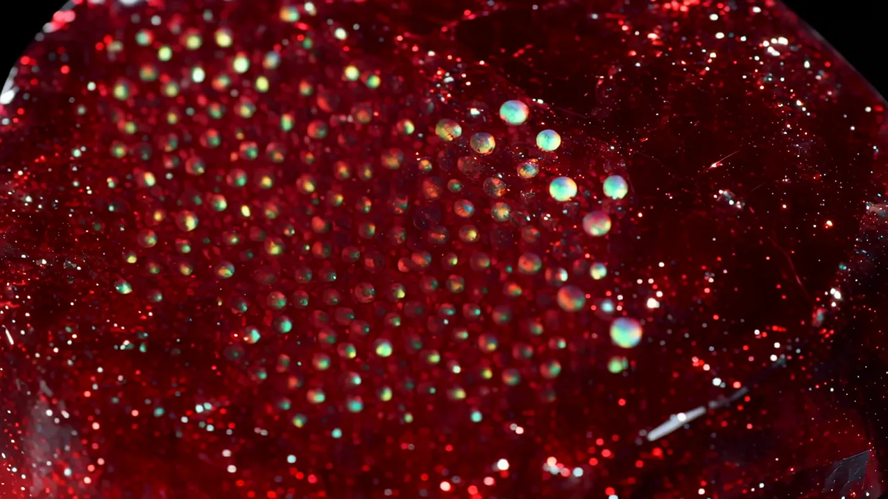 Glowing Deep Red Spinel Crystal Close-Up Detail