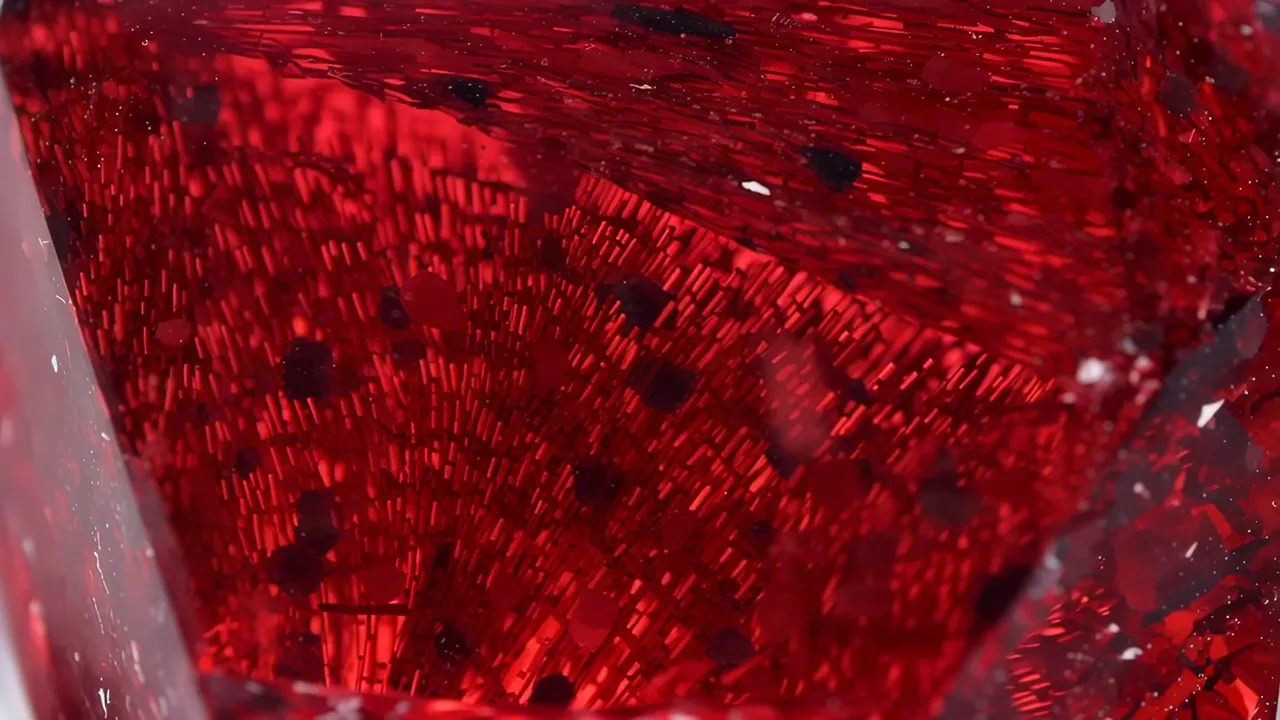 Glowing Deep Red Spinel Interior Close-Up