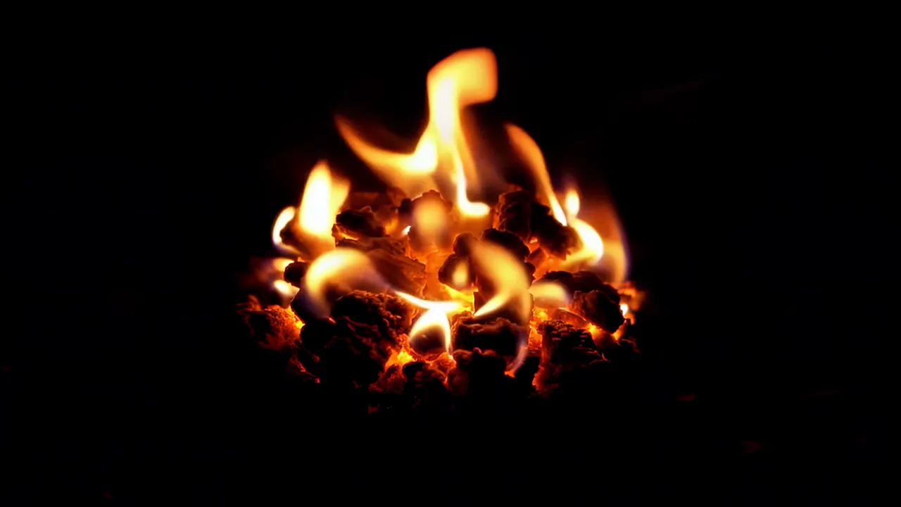 Glowing Ember Cluster with Pulsing Flame Tongues