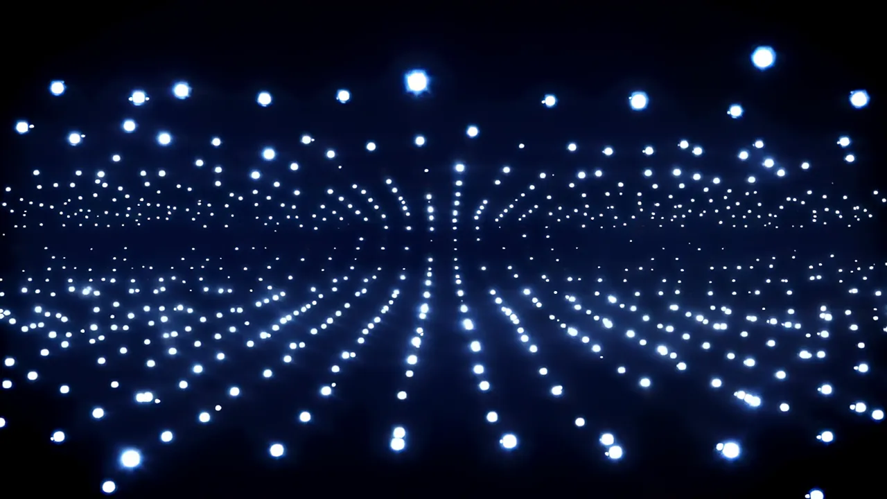 Glowing Points in a Dark Field with Dynamic Breathing Effect