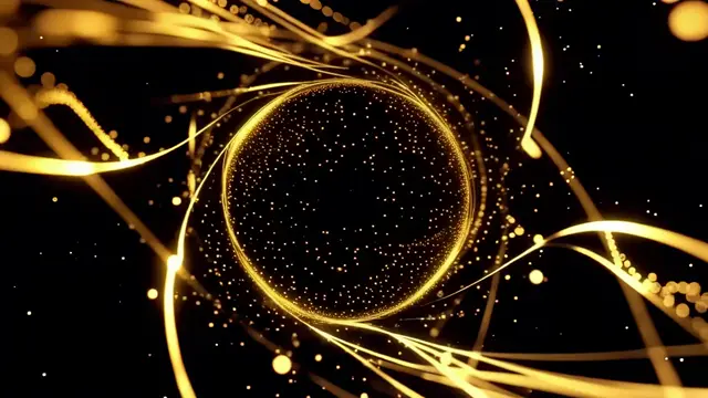 Gold Minimal Swirling Background with High Contrast Glow