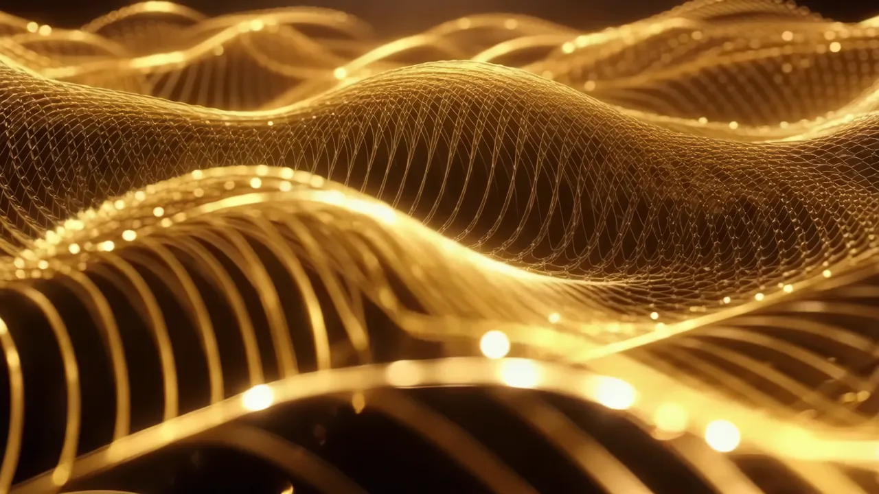 Golden Futuristic Wave Energy Background Animation
