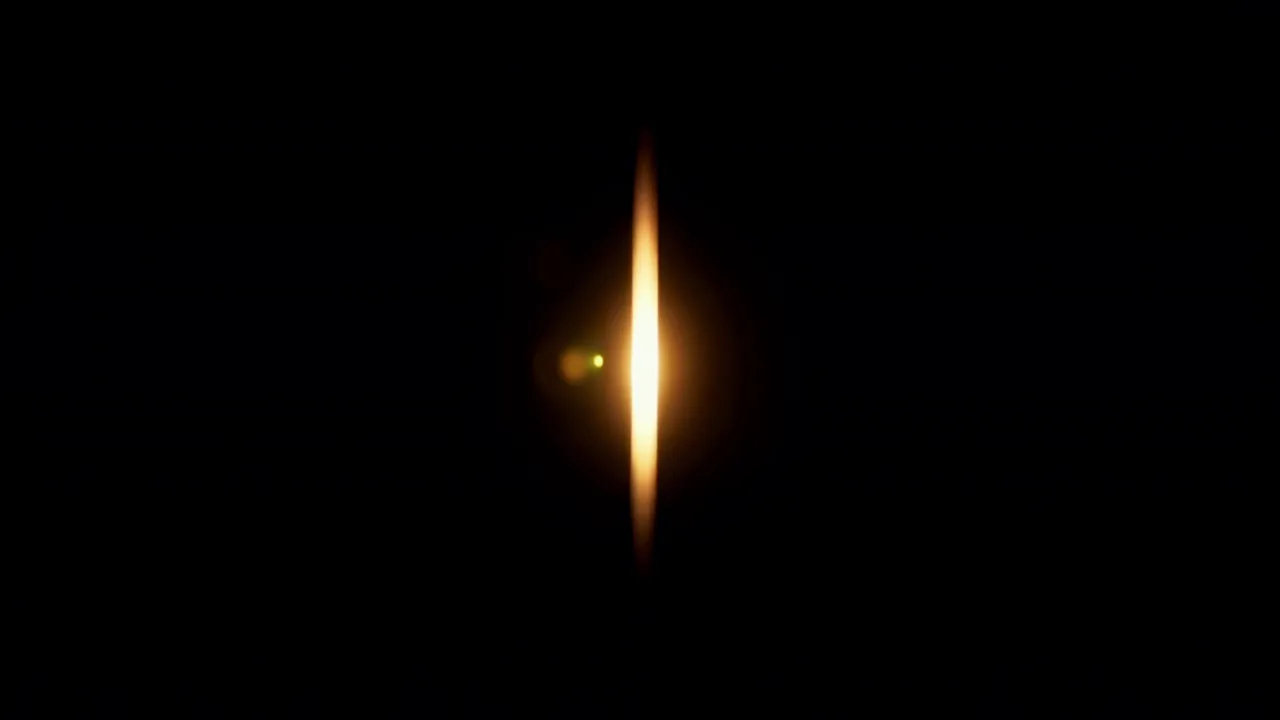 Golden Light Streak on Black Background
