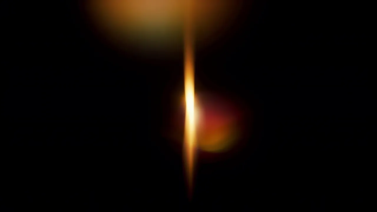 Golden Light Streak on Black Background