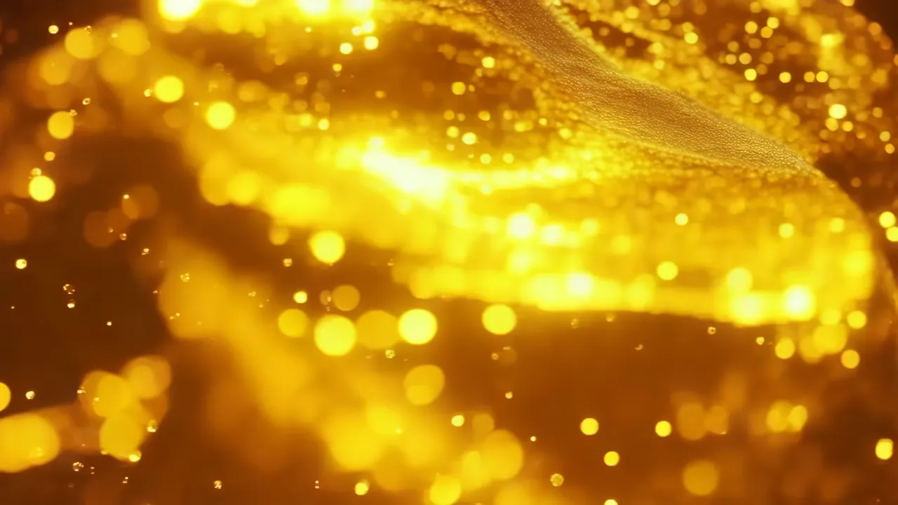 Golden Shimmering Waves with Glowing Highlights