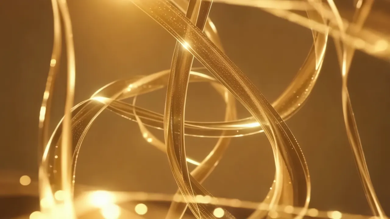 Golden Swirling Shimmering Patterns of Light