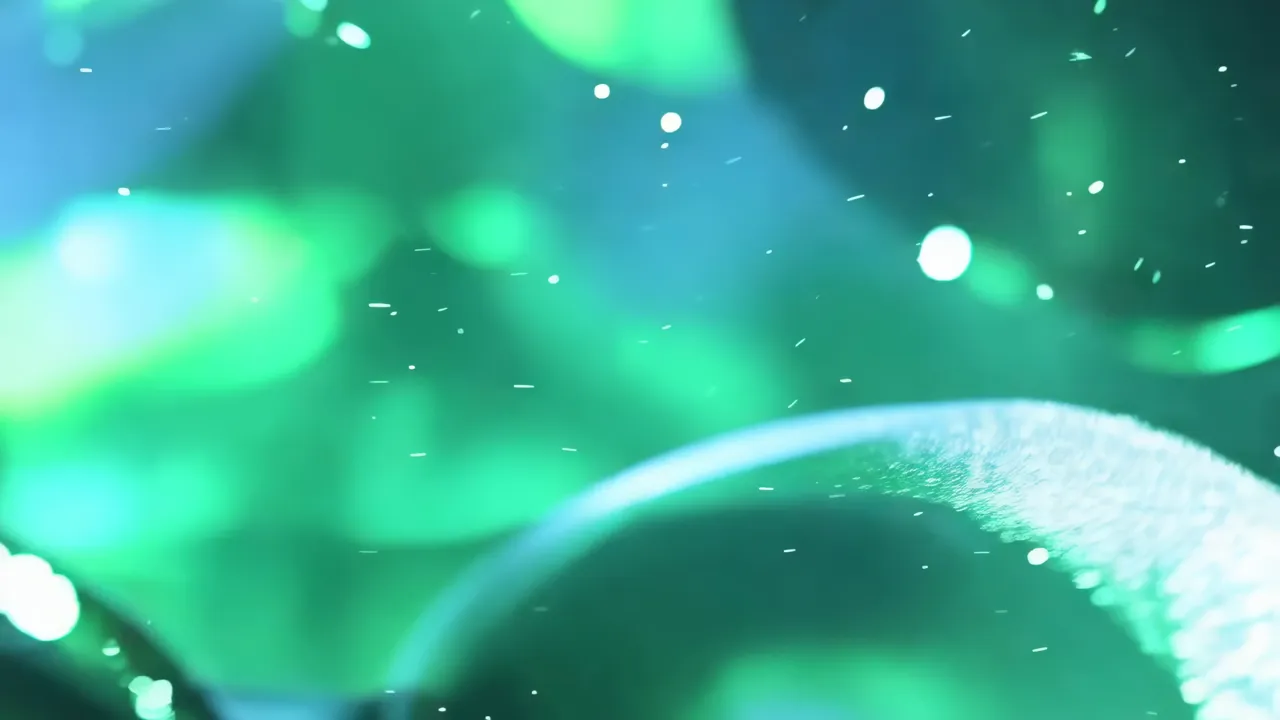 Green Abstract Floating Shimmer Background