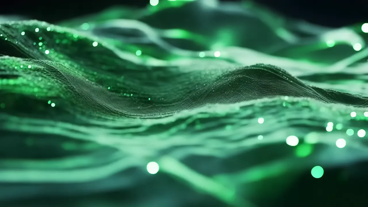 Green Abstract Pulsing Shimmer Background