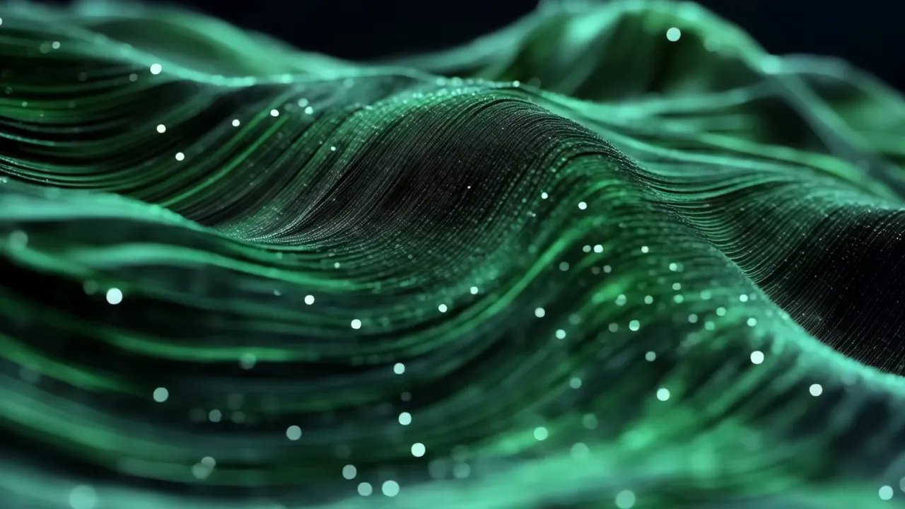 Green Abstract Wave Shimmer Motion Background