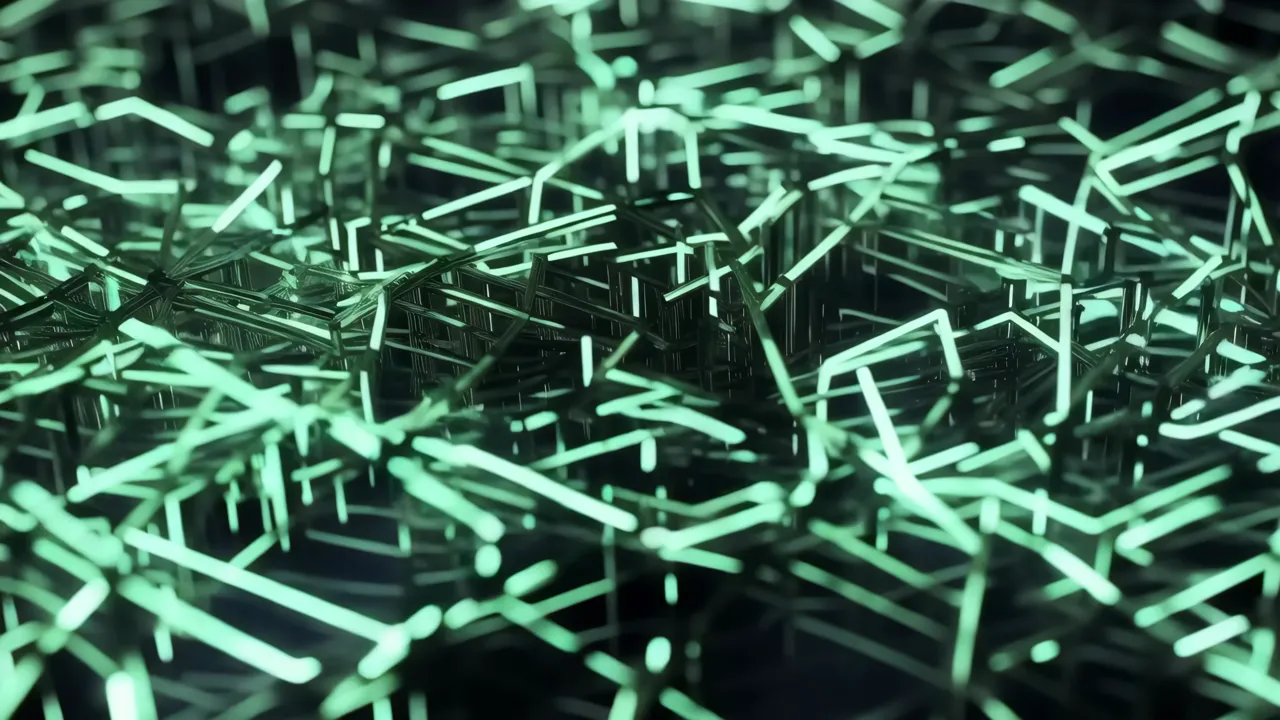 Green Digital Pulsing Background with Shimmering Effect