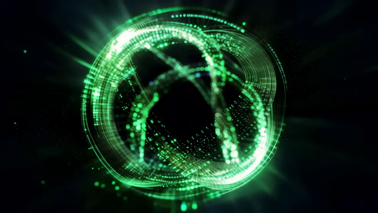 Green Digital Pulsing Energy Loop Abstract Background
