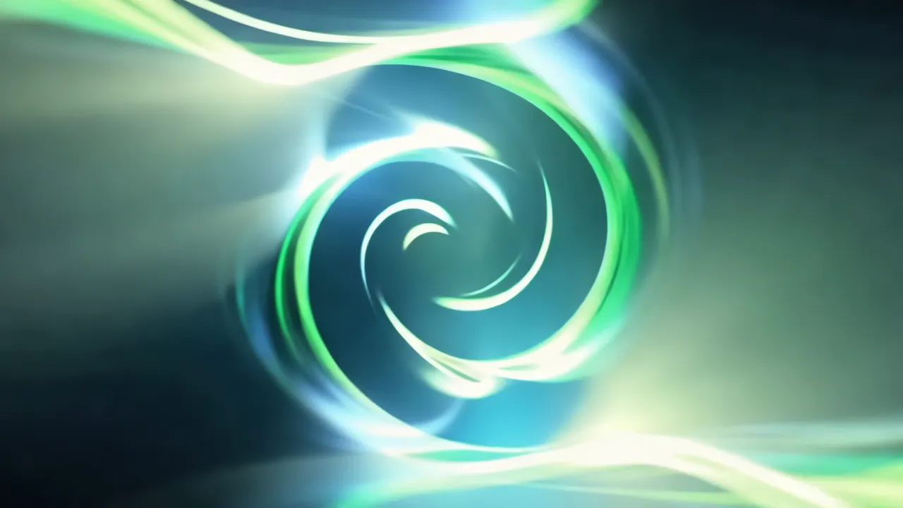 Green Futuristic Swirling Shimmer Background Loop