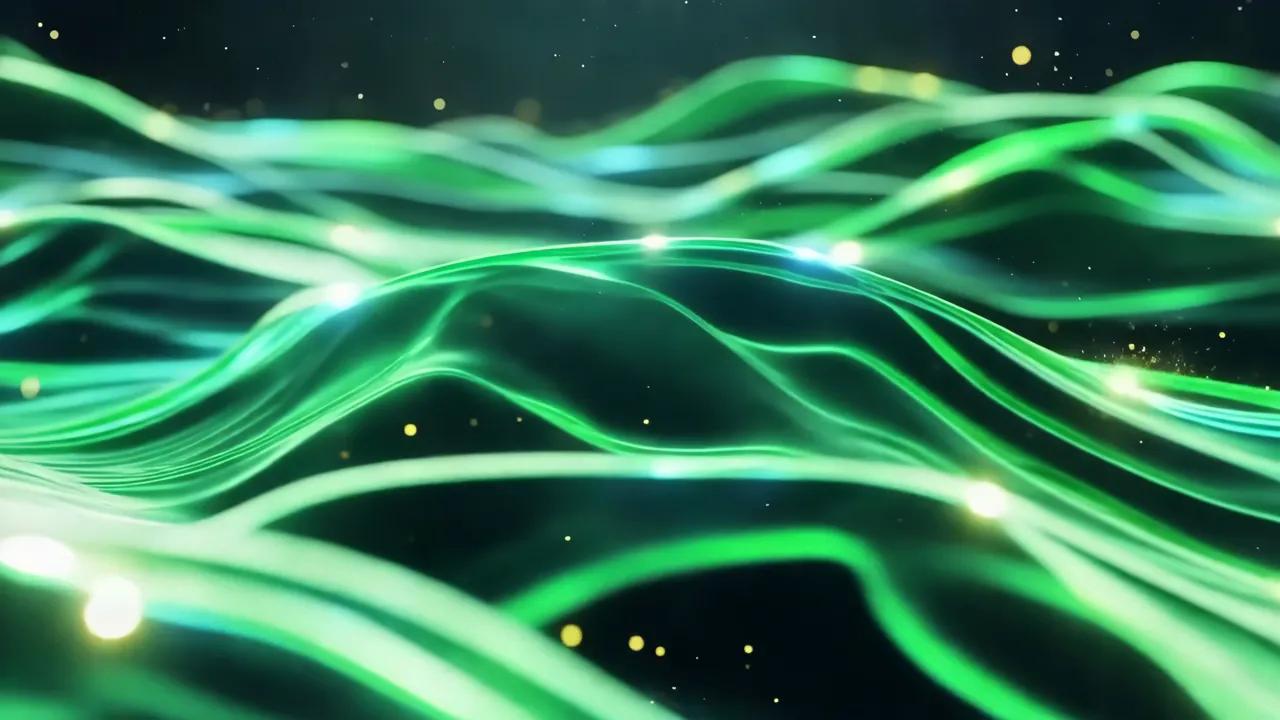 Green Shimmering Waves Background Animation