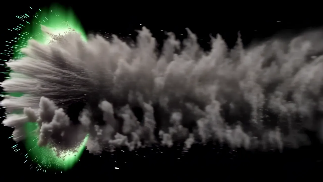 Ground Impact Shockwave with Dust and Debris Explosion