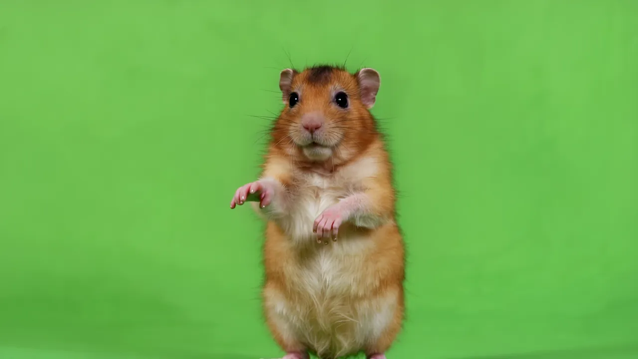 Hamster Standing Upright with Raised Front Paws