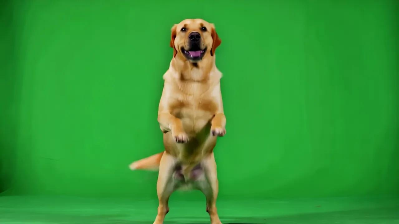 Happy Labrador Retriever Standing on Hind Legs