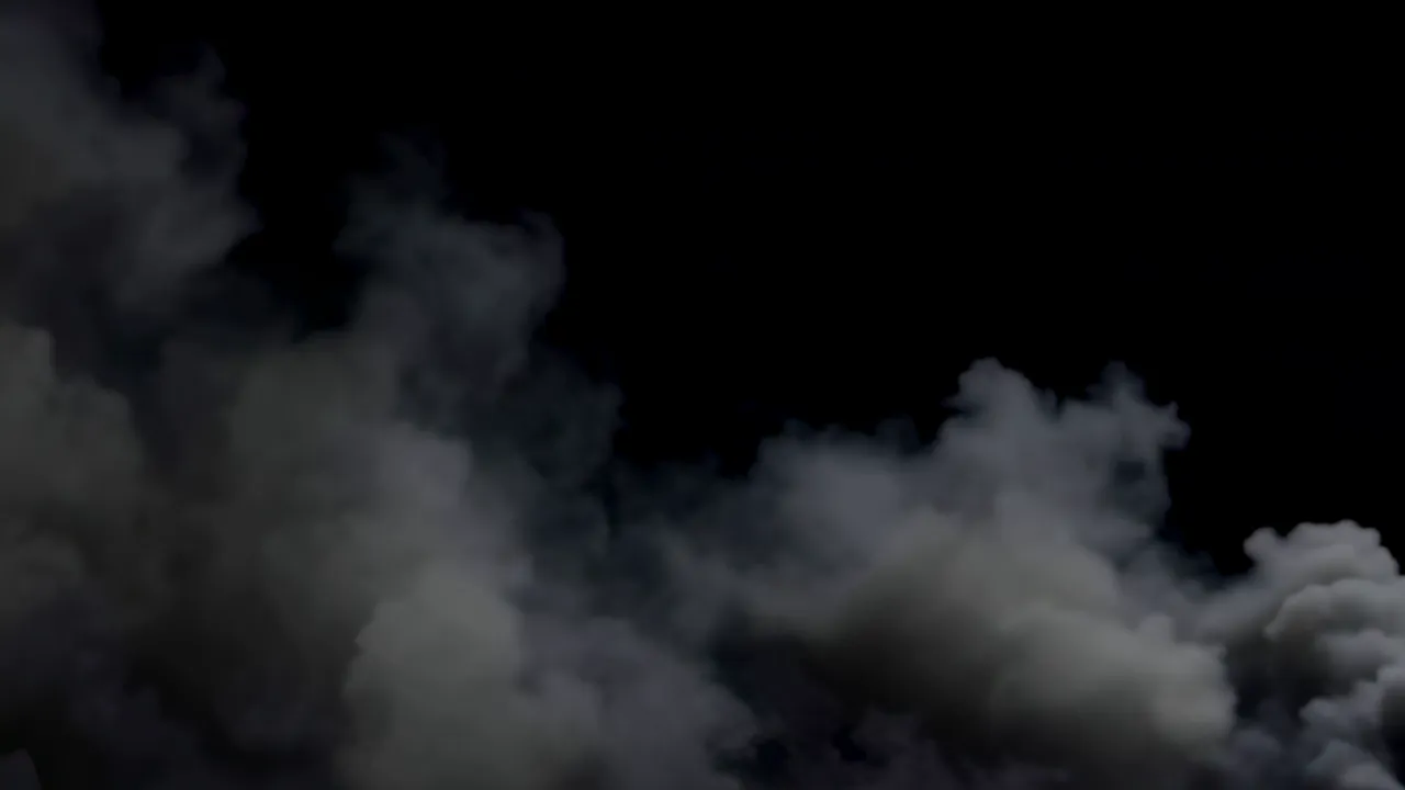 Heavy Smoke Layer Drifting Across Black Background