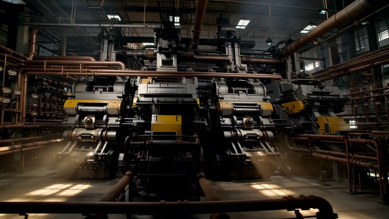 High-Speed Industrial Printing Press in Operation