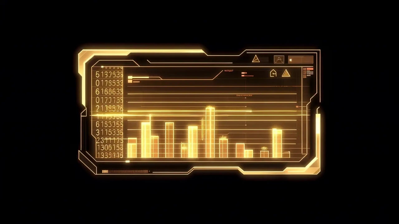 Holographic Data Panel with Scrolling Readouts