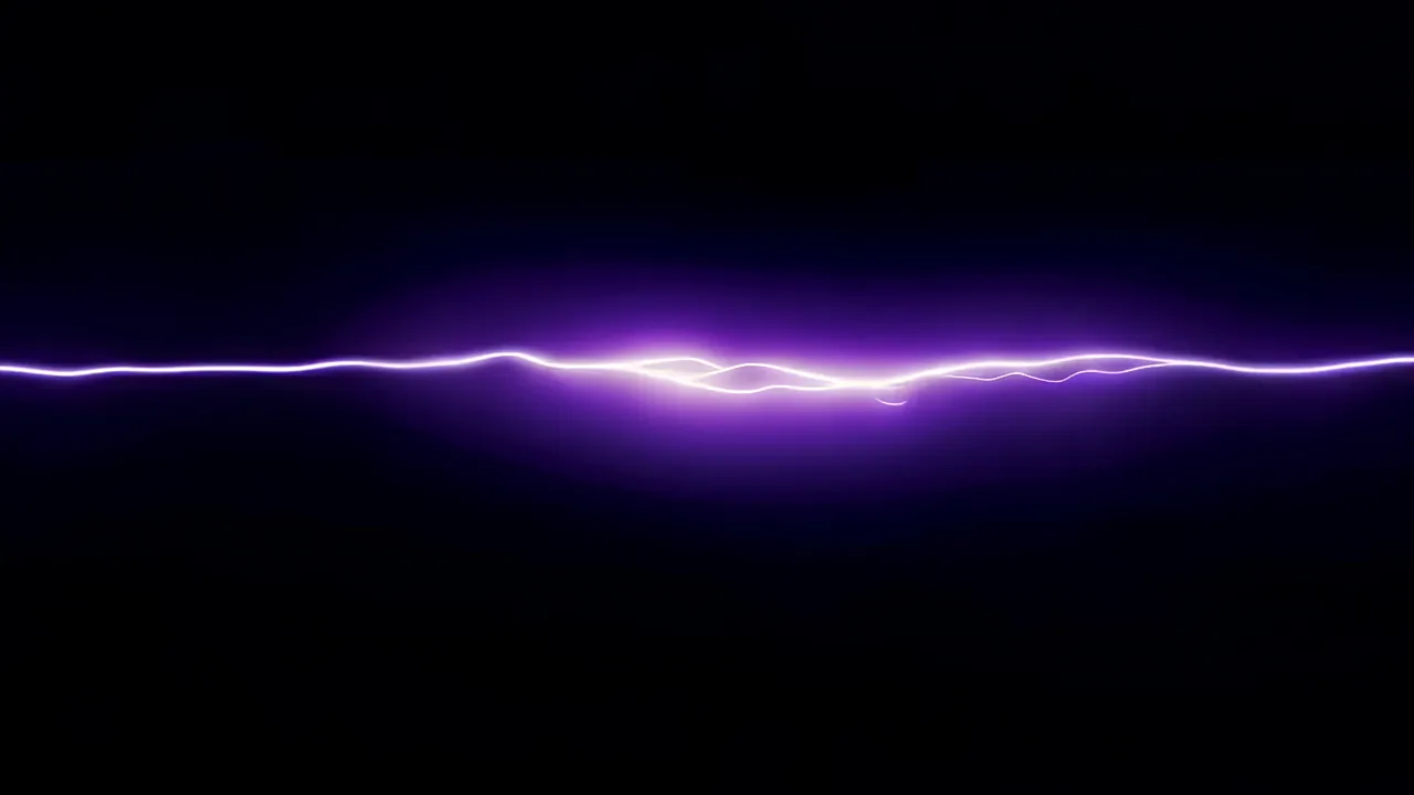 Horizontal Lightning Arc Across the Frame