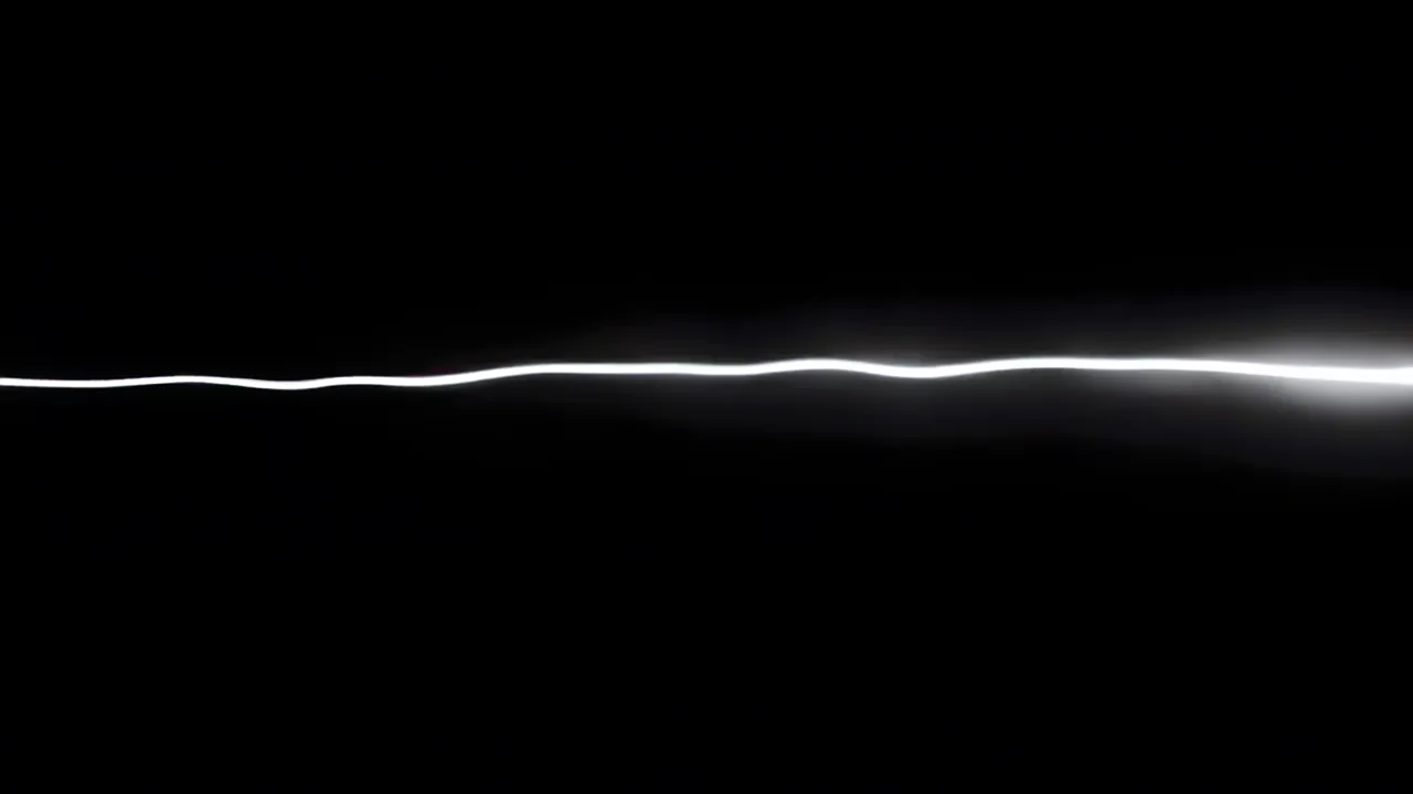 Horizontal Lightning Arc Across the Frame