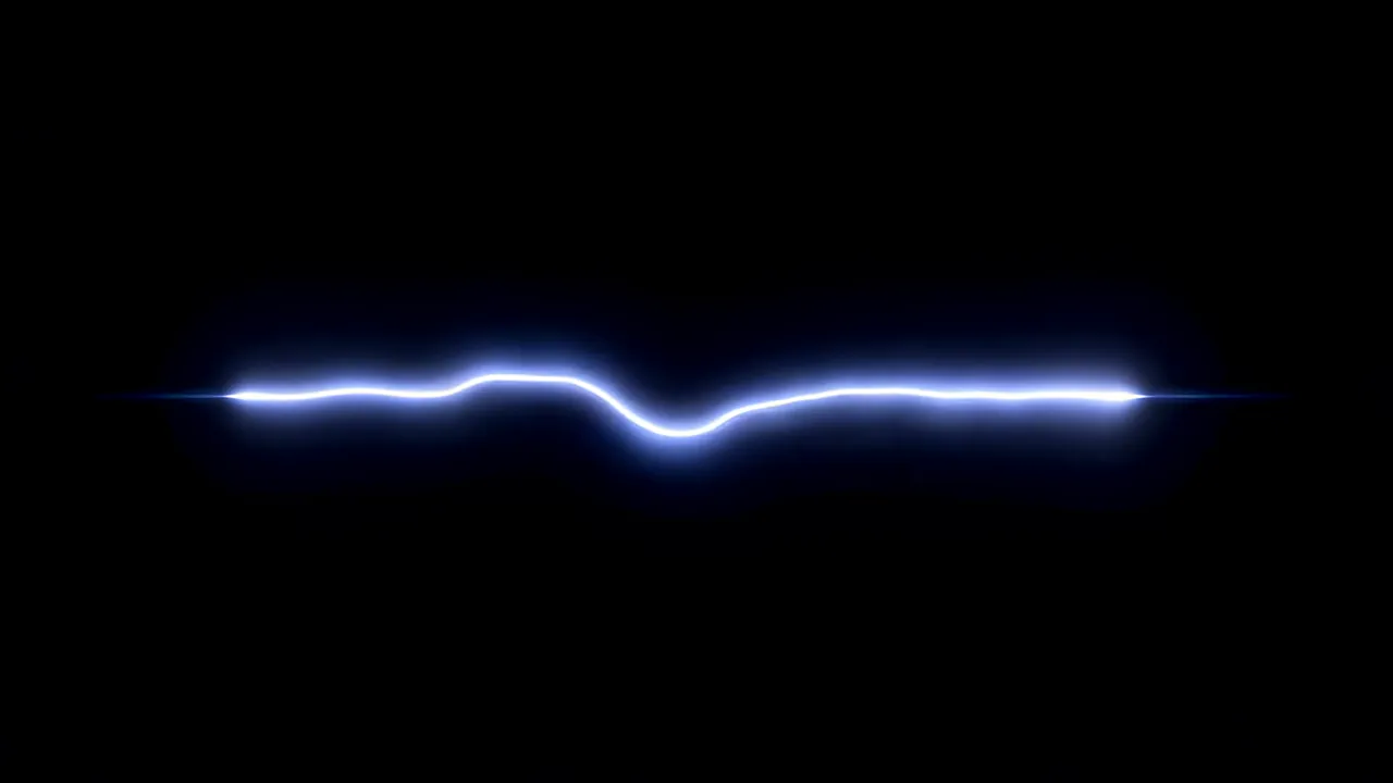Horizontal Lightning Arc Illuminating the Dark Background