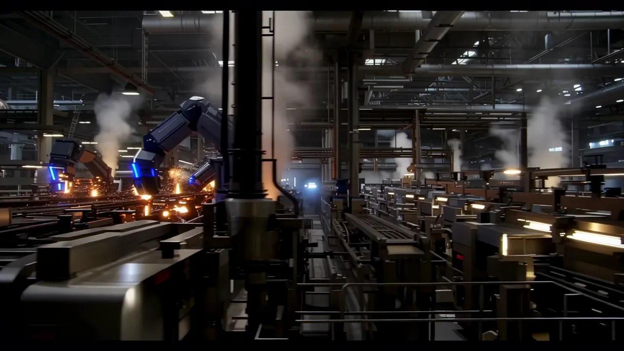 Industrial Printing Facility with High-Speed Printing Press