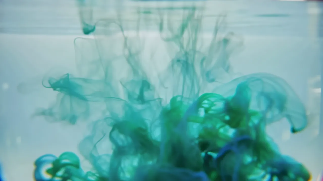 Ink Cloud Expanding and Dissolving in Water