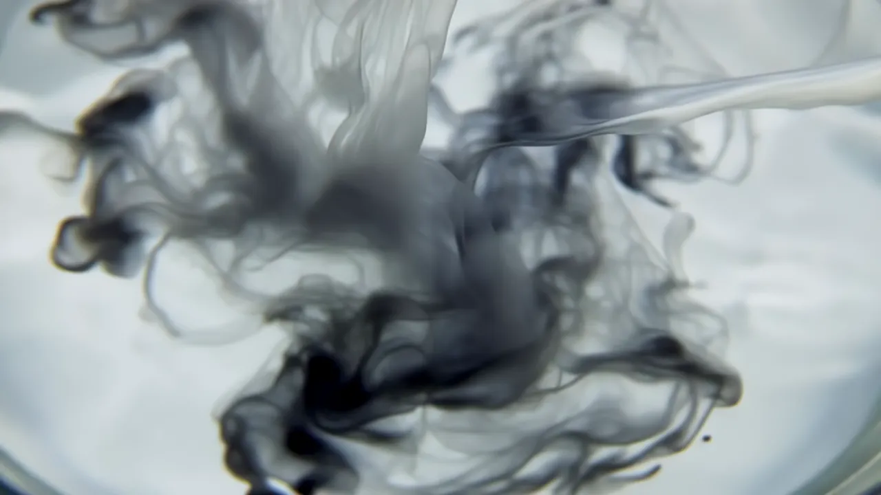 Ink Drop Explosion in Water with Drift and Dissolve Effects