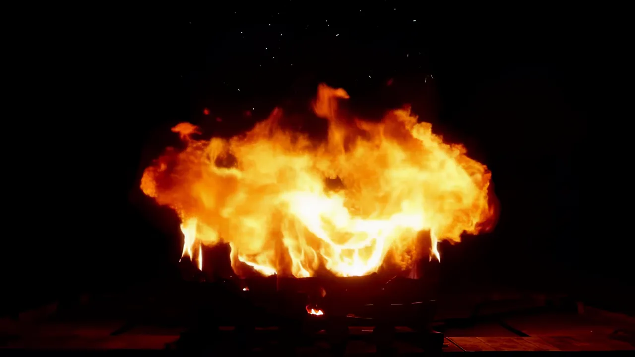 Intense Flames Creating A Dynamic Raging Fire Effect