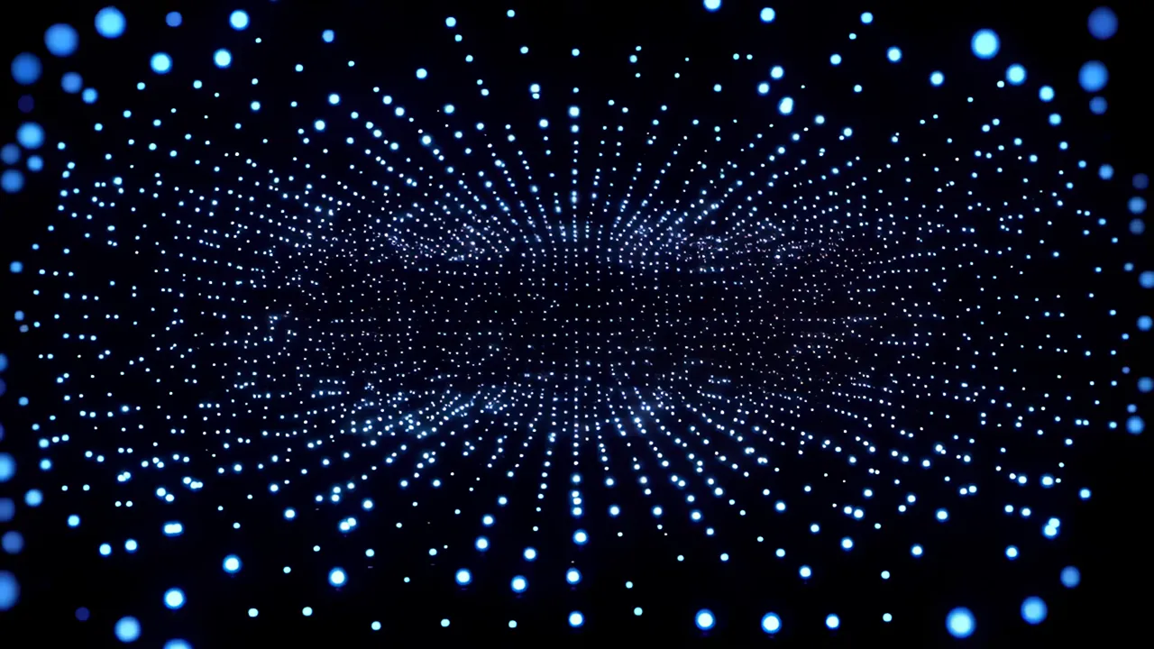 Interconnected Light Points Breathing and Shifting
