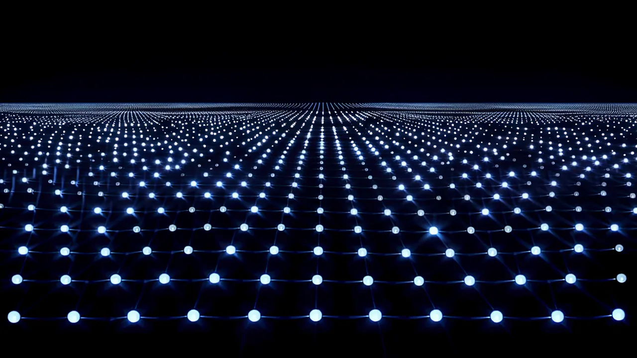 Interconnected Light Points Breathing and Shifting