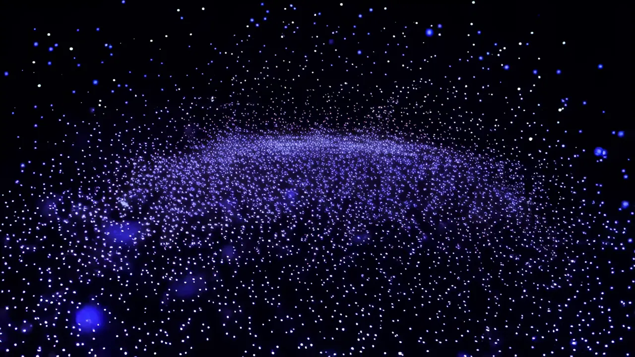 Interconnected Light Points in a Deep Black Void