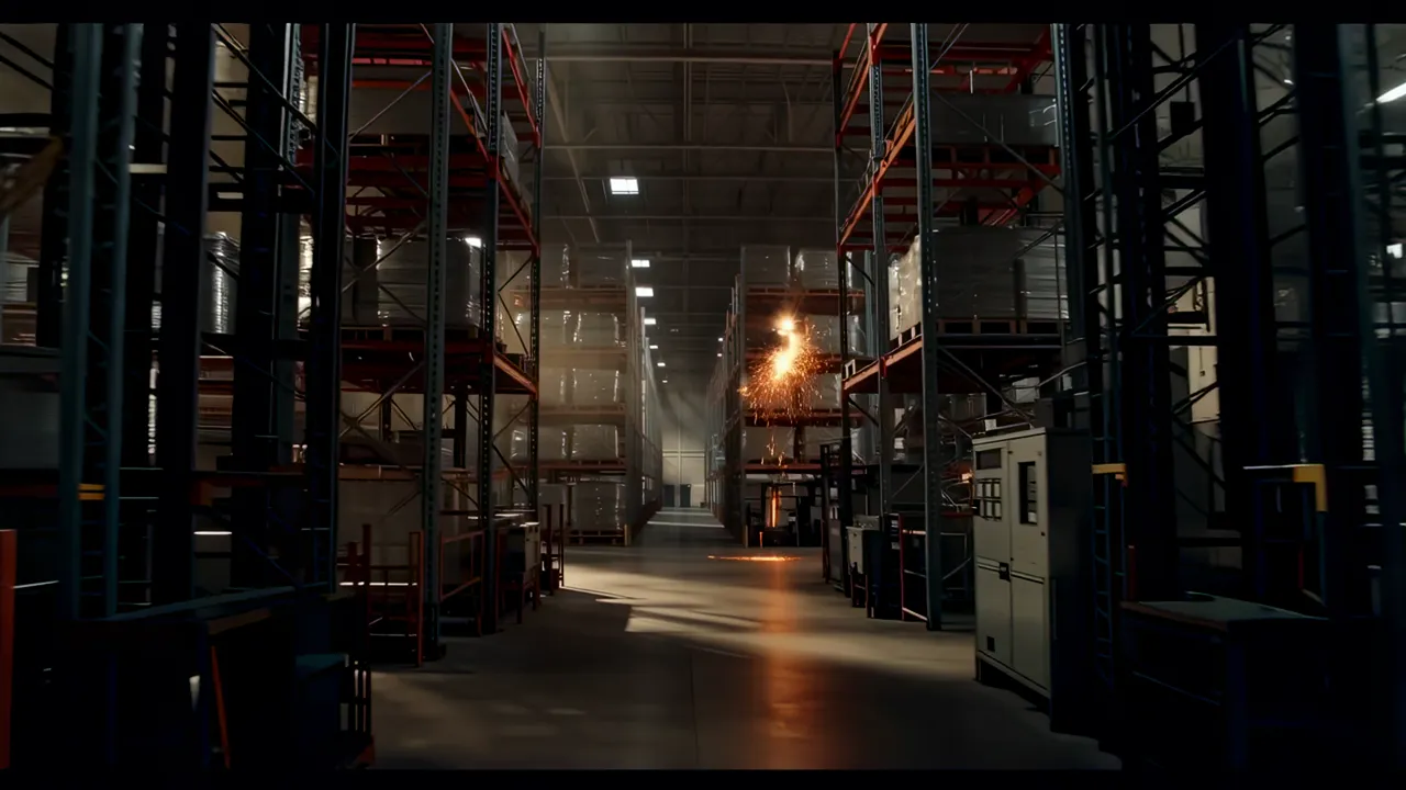 Interior of a Large Warehouse Distribution Center