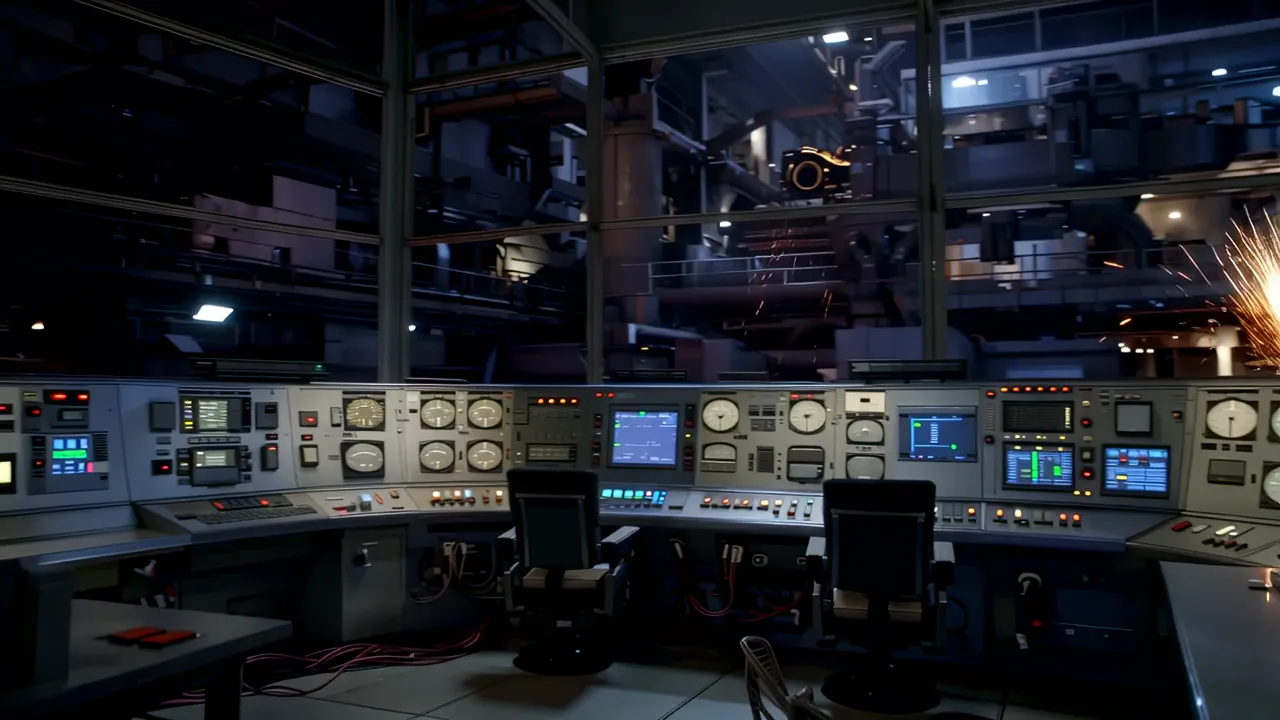 Interior of a Nuclear Power Plant Control Room