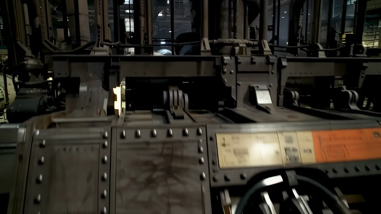 Interior of a Power Plant with Turbines and Generators