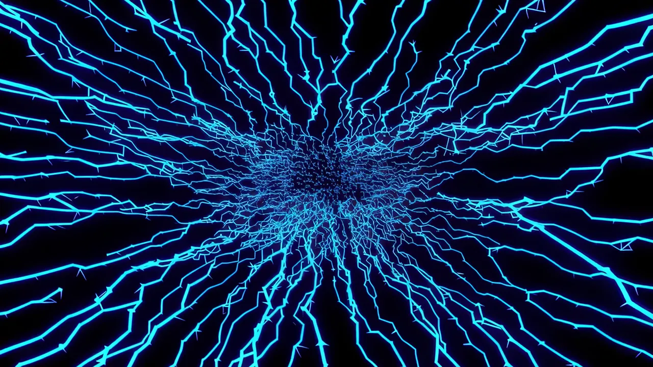 Intricate Blue Pathways Branching in All Directions