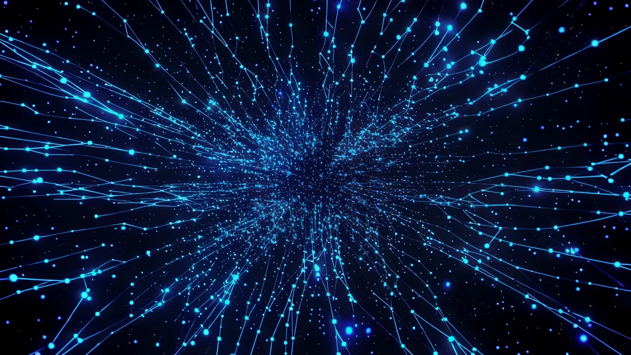 Intricate Blue Pathways Expanding in All Directions
