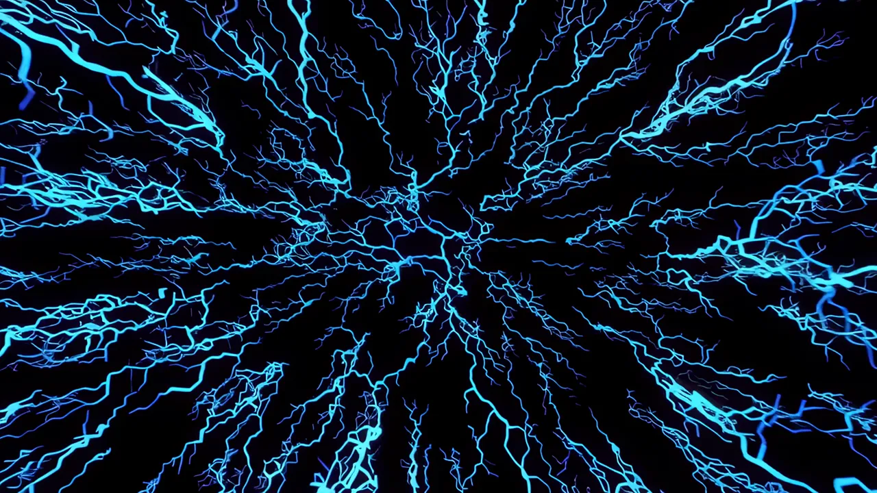 Intricate Blue Pathways Expanding in All Directions